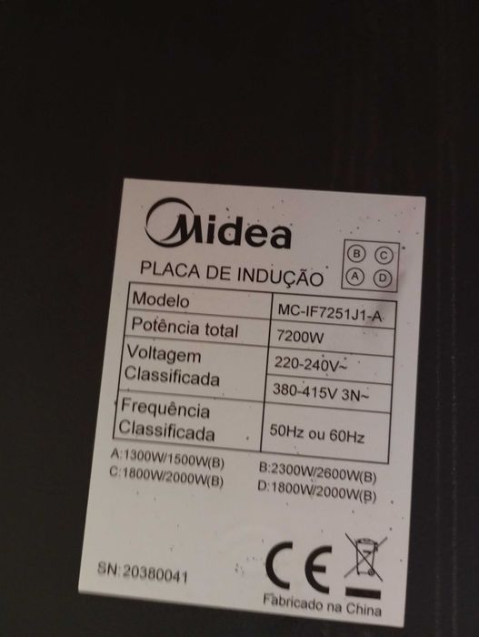 Placa de indução (com vidro partido)