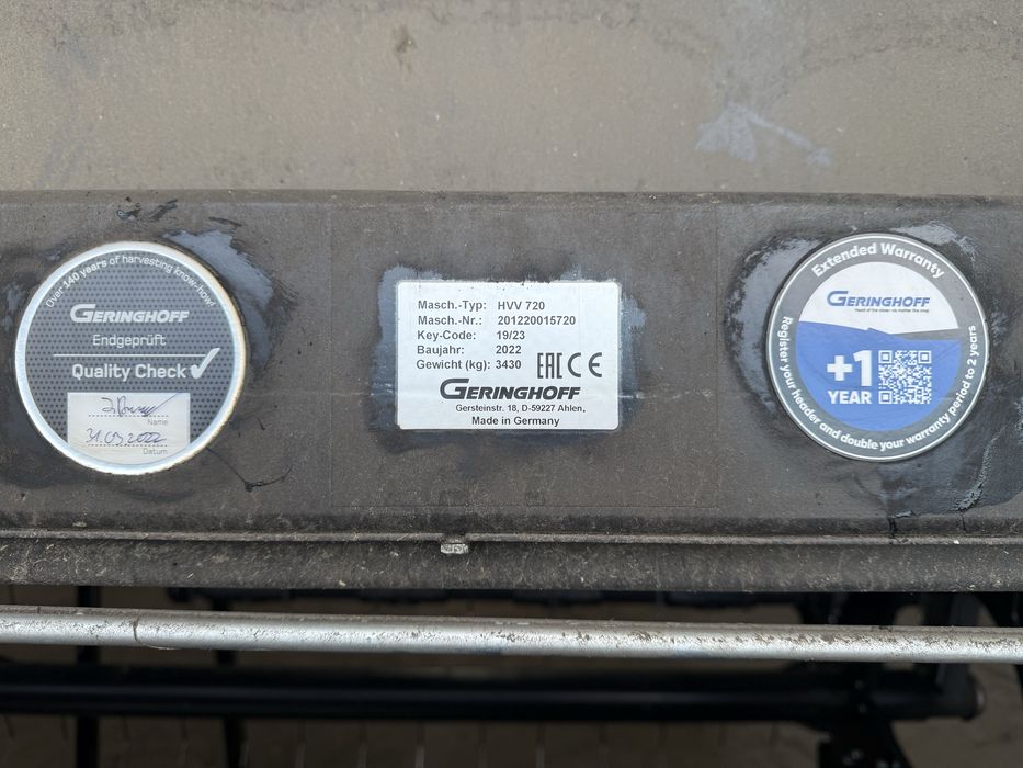 Heder skladany Geringhoff HVV720
