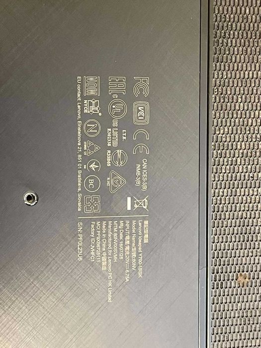 Lenovo y700-15isk на запчастини розборка
