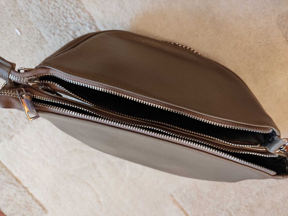 Świetna skórzana włoska torebka Vera Pelle