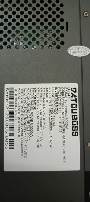 Інвертор Datouboss 3kW  холодильник + котел + світло / резервне живлення