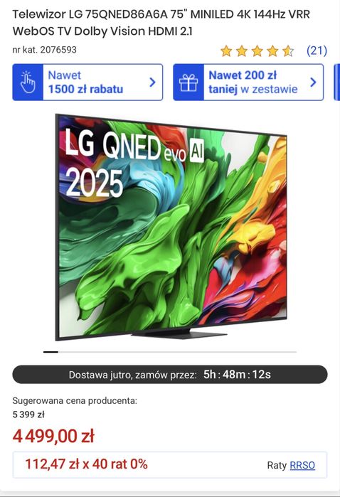 Telewizor LG 4K  na  gwarancji