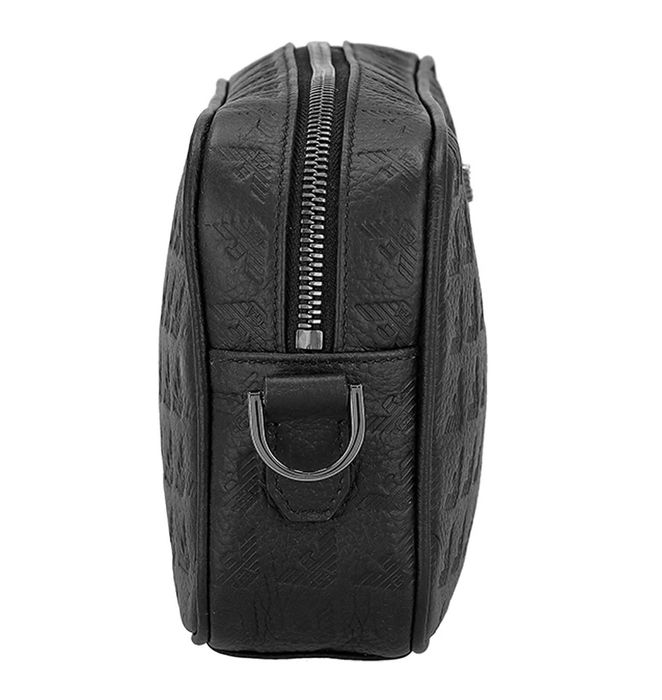 EMPORIO ARMANI luksusowa skórzana kosmetyczka travel bag NERO