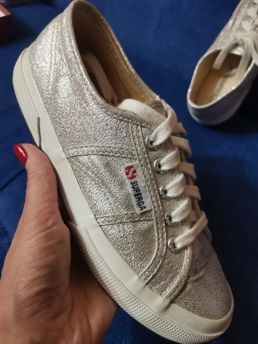 Кеды серебристые женские Superga