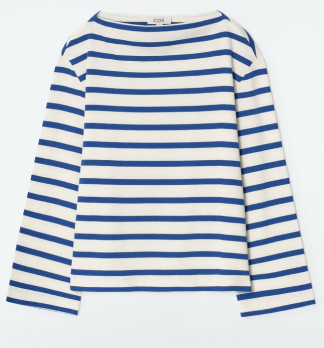 Bluzka w paski z dekoltem w łódeczkę rozm. M