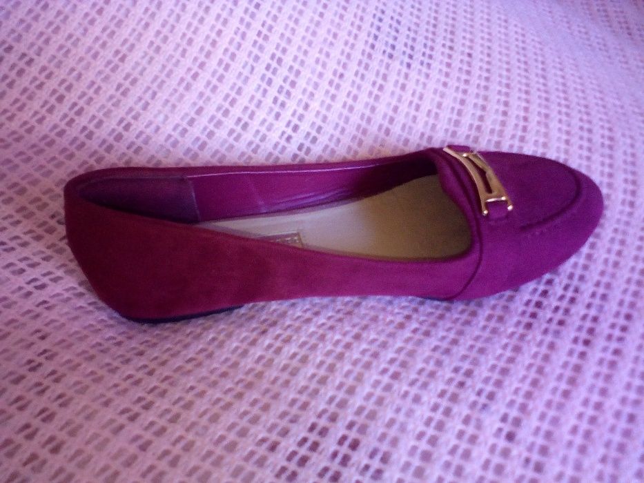 Балетки бордовые под замш