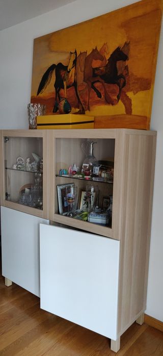 Arrumação com portas vidro