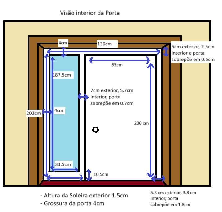 Porta de Entrada Alumínio c/ Lateral Vidro + Fechadura Segurança