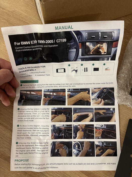 Nowe radio Android BMW E39 od 1999 komplet + kamera cofania