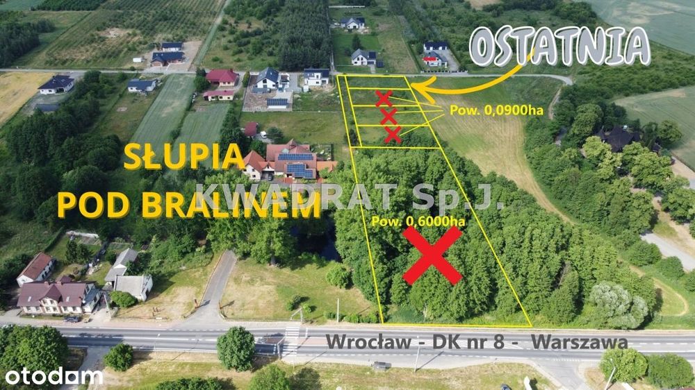 Działka budowlana pow. 898m2 - Słupia pod Bralinem