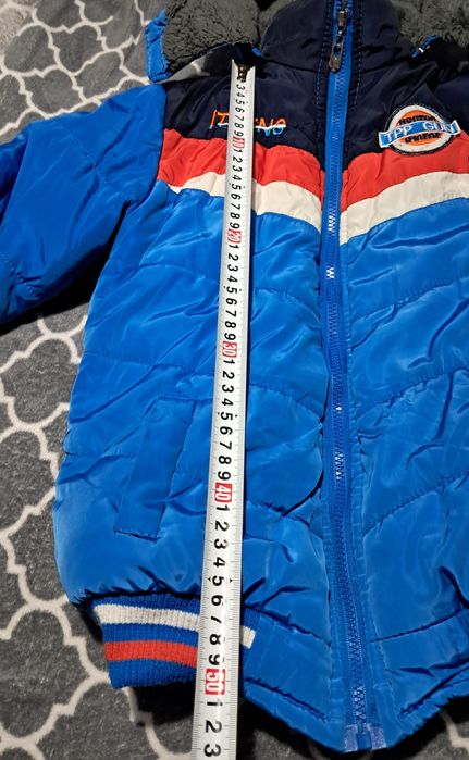 Kurtka niebieska dla chłopca  zimowa  ocieplana r ok 128