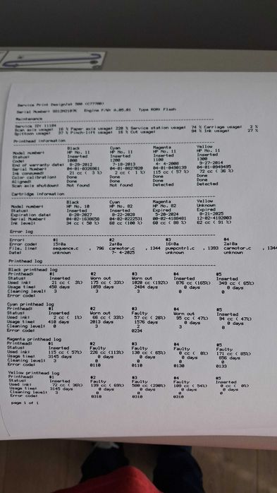 Ploter  HP DesignJet 500 42 cale (A0+)  – sprawny + dodatki