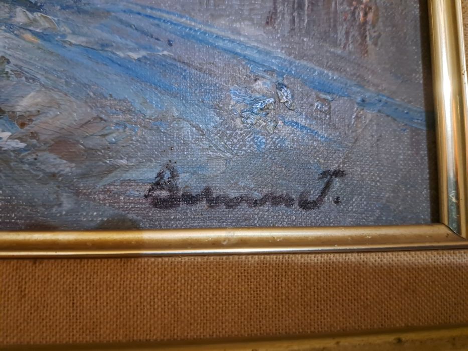 Óleo s/ tela de Caroline Burnett