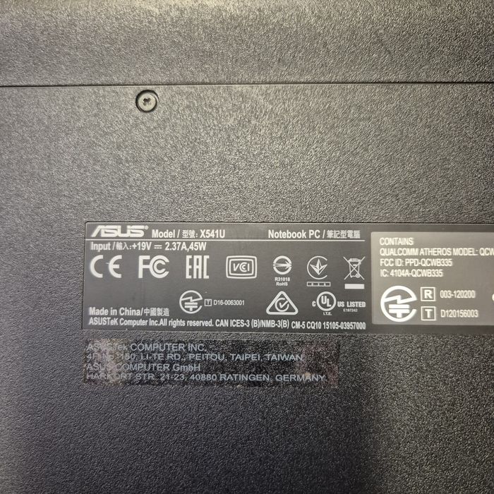 Laptop asus X541u uszkodzona klawiatura