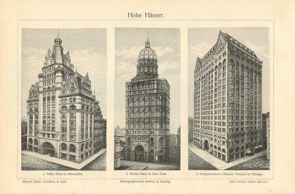 Budynki - Architektura  stara XIX w. grafika