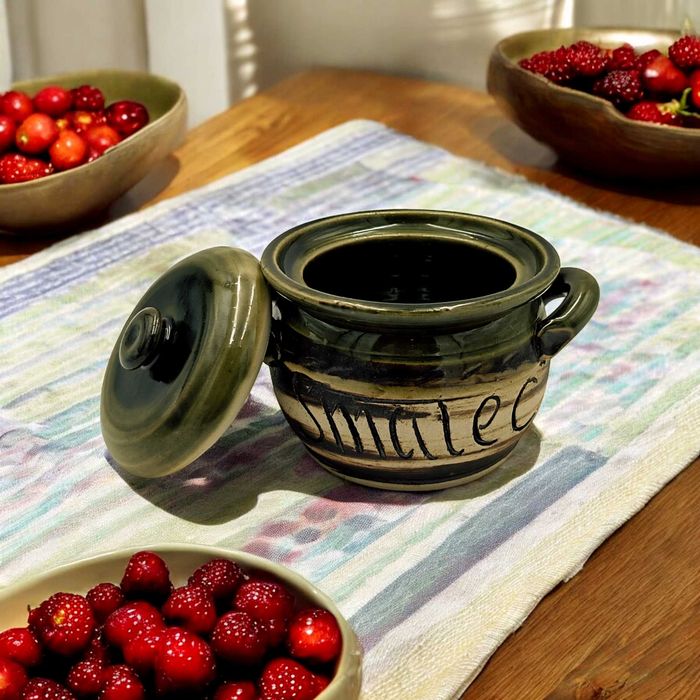 Gliniany Pojemnik na Smalec 800 ml Ceramiczny Pojemnik na Smalec