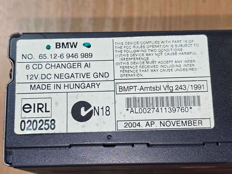 BMW E39 E46 E53 E83 Zmieniarka Płyt Magazynek 6CD