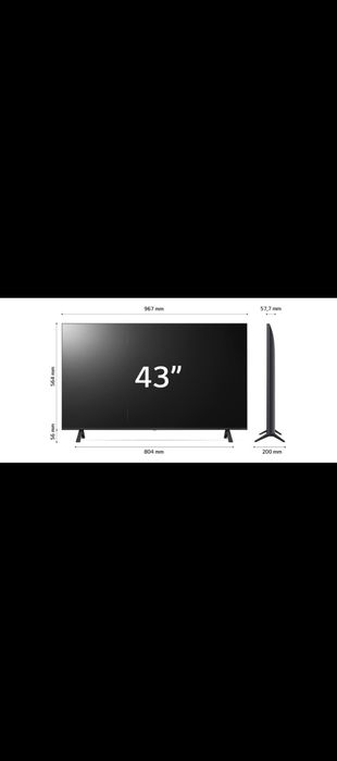TV LG 43", 4K, DVB-T2, WiFi, 60Hz, Model: 43NANO82T6B