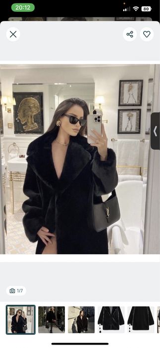Шуба Zara M 38 L 40 штучне хутро під норку