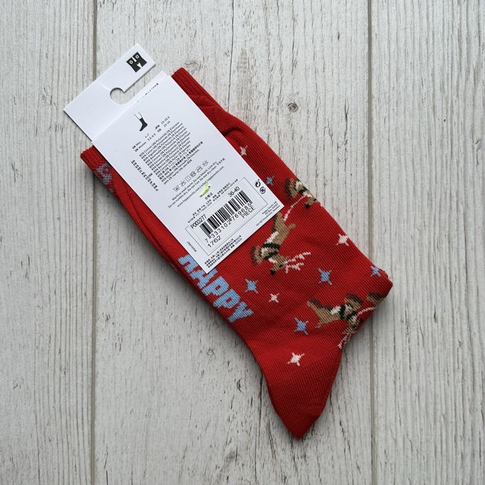Czerwone skarpety świąteczne Happy Socks Red Santa Sleigh P003277