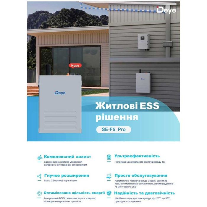 Аккумулятор Deye SE-F5Pro-C 51,2V 100Ah LiFePo4 5,12кВтч Дея 16.03