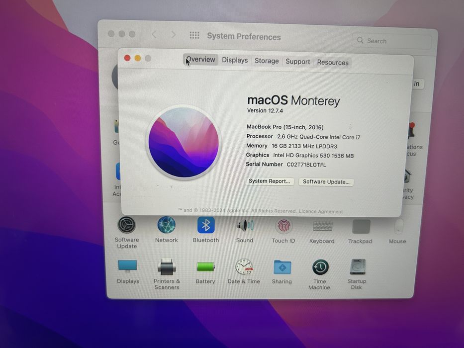 MacBook Pro A1707 – 15” / i7 / 16GB / 256GB SSD