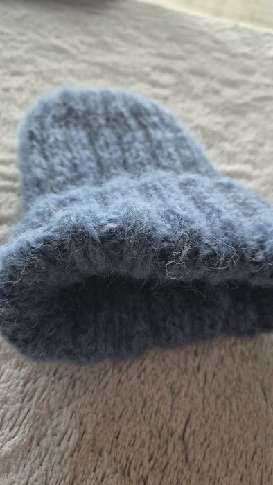 Wełniana czapka alpaka i wełna merino dżinsowa
