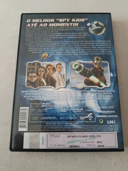 DVD spy kids 3D ( tem os óculos)