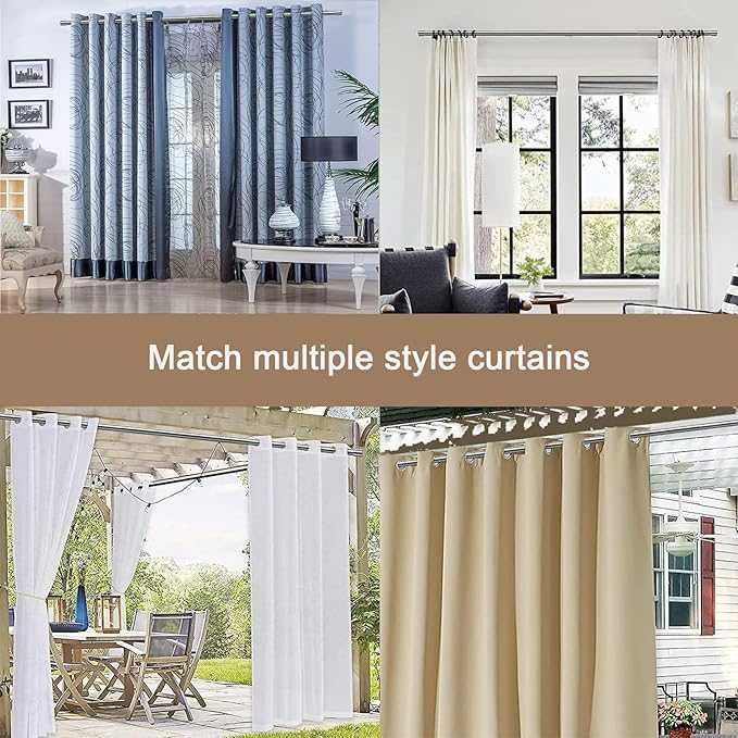 8l760. Regulowany karnisz metalowy na zasłonę z uchwytami 78 - 116cm