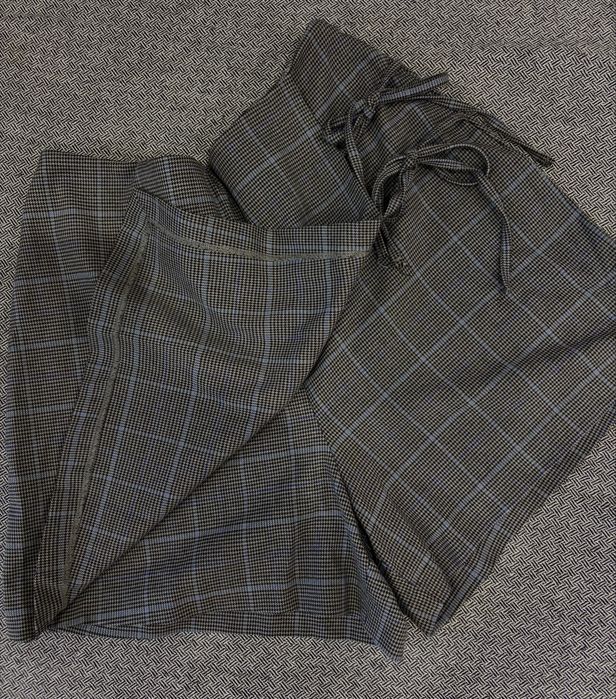 Шорти - спідниця | Спідниця - шорти в клітинку з завʼязками