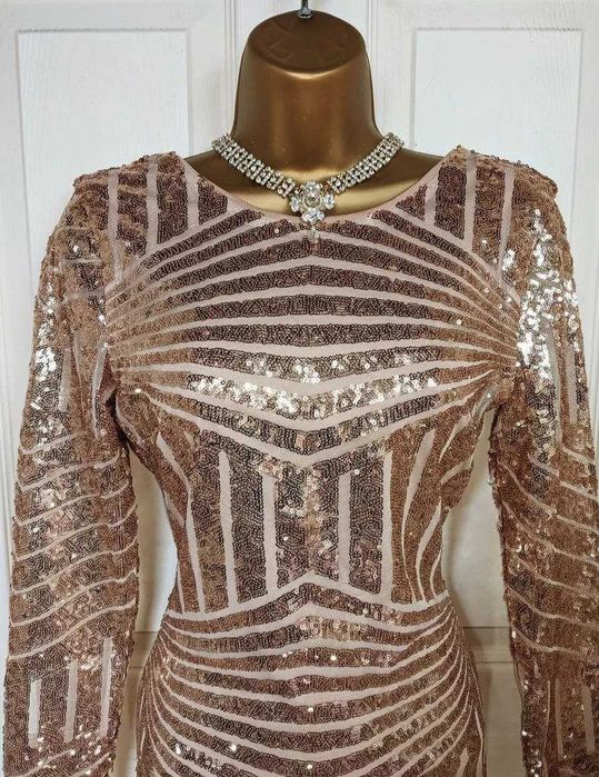 Блестящее золотистое платье пайетки BooHoo