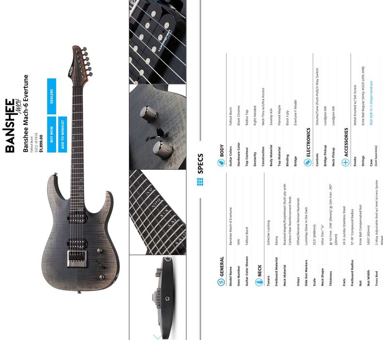 Schecter Banshee Mach-6 Evertune FOB