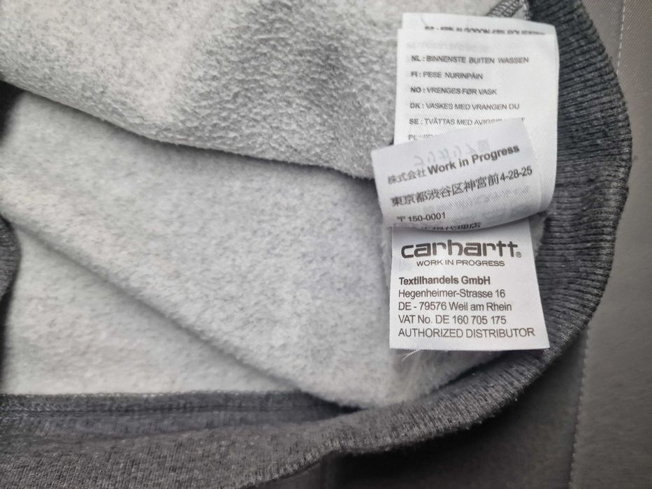 CARHARTT Bluza Hooded Chase Sweat r. S / Dark Grey Heather