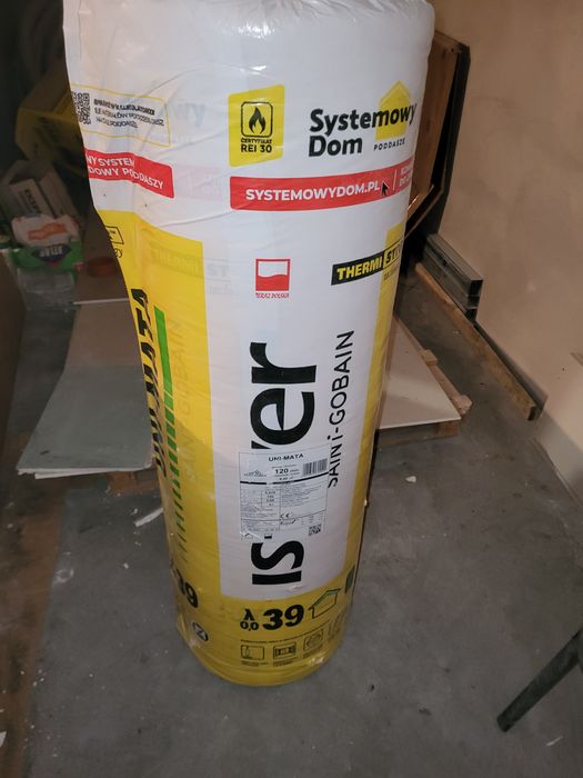 Wełna mineralna szklana  isover uni mata 120 mm EPS 039