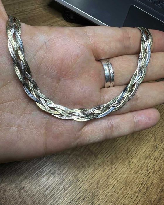 Вінтажний срібний ланцюжок (коса)