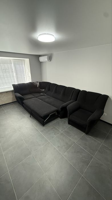 Диван з кріслом, диван розкладний, диван чорний, диван кровать