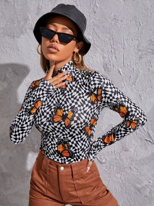 Bluzka motylki,panterka