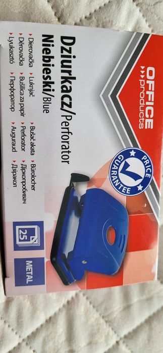 Nowy dziurkacz niebieski office products okazja cenowa