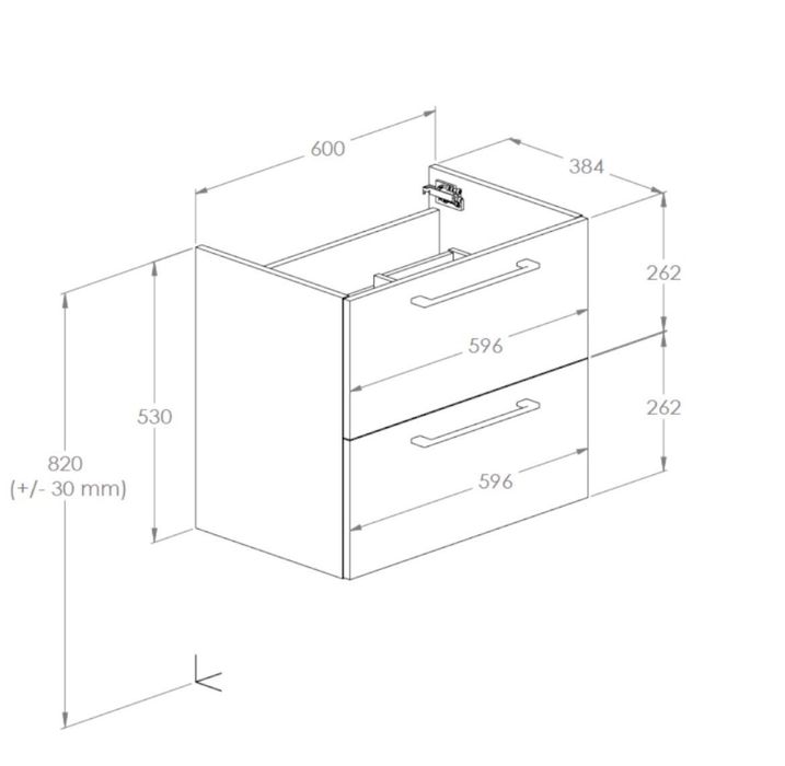 Szafka łazienkowa z umywalką Roca Roma slim 60x39