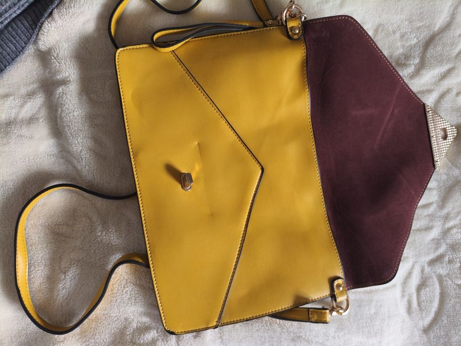 Torebka kopertówka żółta