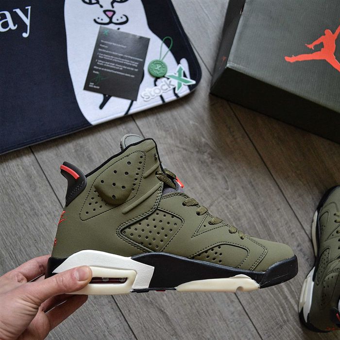 Мужские кроссовки Nike Travis Scott x Air Jordan 6 Retro GS 'Olive'