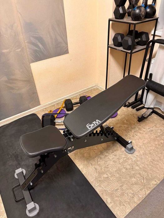 Лавка для жима Лава B60M штанги гантель регульована фітнес Скамья жиму