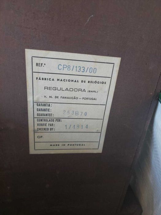 Relógio antigo Reguladora – funciona – documentação original + chave