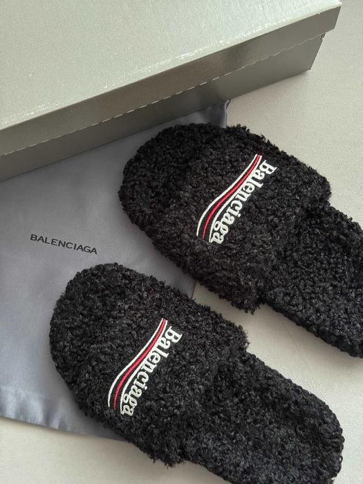 !PREMIUM! Сланці BALENCIAGA FURRY Slide Black | 41 42 43 44 45