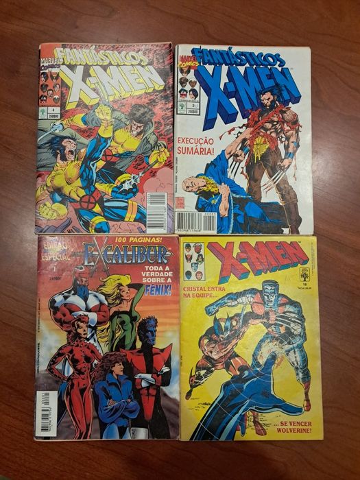 Lote de revistas X-men e excalibur