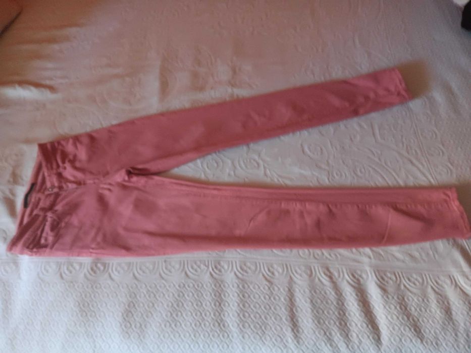 calças massimo dutti, tamanho 34, pouco uso, cor salmã