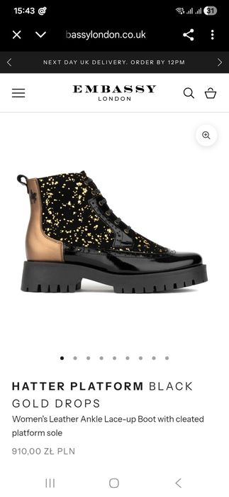 botki damskie Embassy London Hatter Platform – Drops