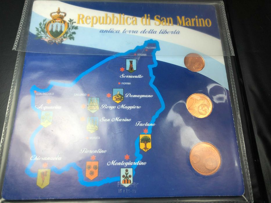 2006 - Set Anual Centimos San Marino com livro e carteira protetora