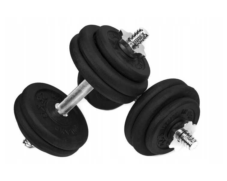 HANTLE ŻELIWNE 2x15kg gryfy 28mm talerze obciążenie regulowane 30kg