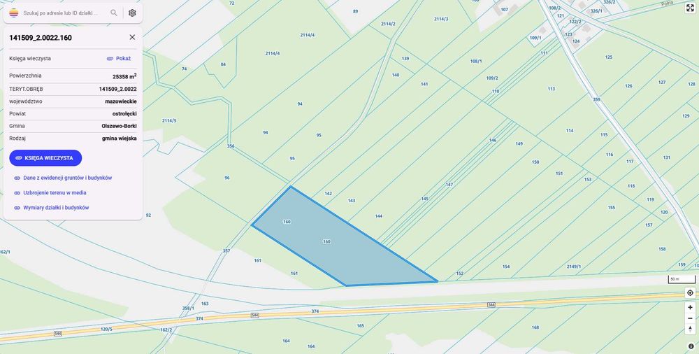 działka z lasem gmina Olszewo Borki